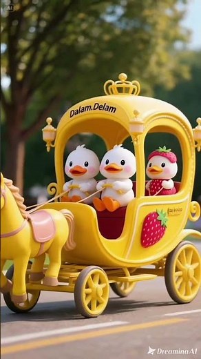 Duck riding a horse-drawn carriage #nostalgia #shortvideo #music #funny #cute #cutebaby