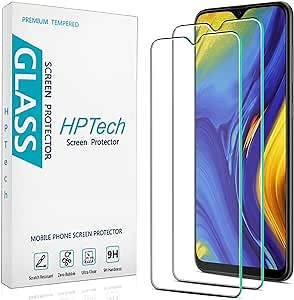 HPTech Screen Protector For Samsung Galaxy A20 Tempered Glass, Easy to Install, Bubble Free 2-pack
