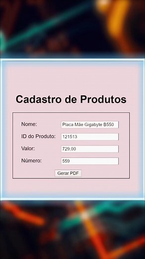 Gerando PDF com formulário #programador #programadoresweb #programação #javascript #javascripttutorial #htmlcss #desenvolvimentoweb #javascripts