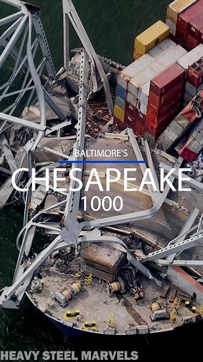 The Chesapeake 1000 (Floating crane used in Baltimore to clean up after the collapse of the Francis Scott Key Bridge on March 26, 2024) #baltimore #maryland #bridge #collapse #baltimorebridge #floatingcrane