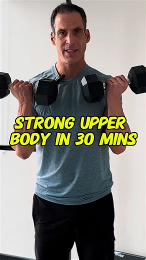 Jon Atlas | Transformation Coach for Men 35+ on Instagram: "🔥 DM me “COACHING”. Lose the gut. Build real strength in just 100 min/week. ✅ No cardio needed. No extreme diets. 💪 Transform your body in 90 days. 📌 Save and Share with someone who could improve their upper body strength: Build a strong upper body in 20 to 30 minutes using two dumbbells! 💪 Focus on controlled movements, especially during the lowering phase of each rep. Here’s the workout: 1️⃣ 10 Chest-to-Floor Deficit Push-Ups 2️⃣ 