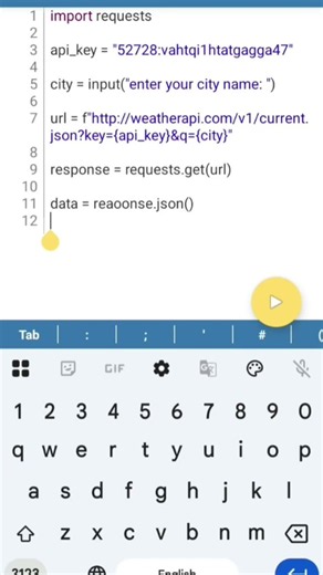 Build a Weather App in Python Using API 🌦️ | Python for Beginners | Day 7 #pythontricks #python