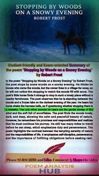 Stopping by Woods on a Snowy Evening – Robert Frost Poem Poetry & Summary #poemsummary #summary