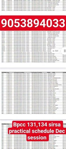 bpcc 131,134 practical schedule #ignoudevesh #motivation #viralvideo #practical#ignou#video#trending