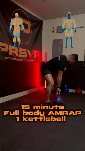 15-Minute KB AMRAP 🔥 | One Bell. Full Body #kettlebellworkout #kettlebell #homeworkout #Workout #1p