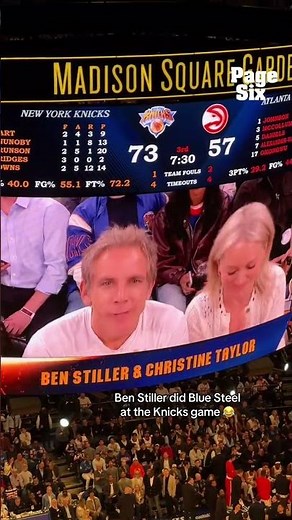 Ben Stiller did his infamous "Zoolander" Blue Steel look at Knicks vs Hawks Game 5 at MSG ☠️ #shorts