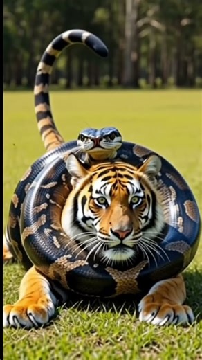 | Tiger python intresting view |#funny #tiger #python #azgar#funnyanimals #animals