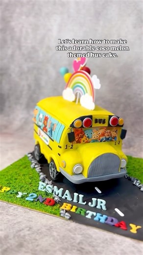 Learn CocoMelon Bus Theme Cake 🎂🚍 Easy step-by-step tutorial #cakeartistmumbai #cocomeloncake
