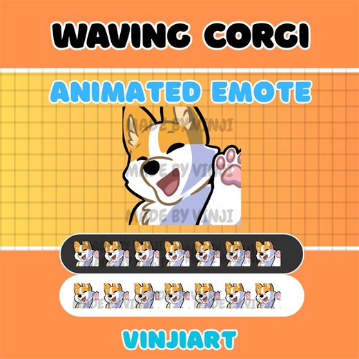 Waving Hi Corgi Animated Emote for Twitch/youtube/kick/tiktok Streaming: Instant Digital Download - Etsy