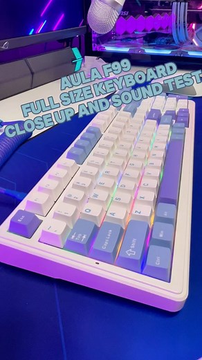 Aula F99 full-size keyboard unboxing and sound test #keyboardasmr #mechanicalkeyboard #keeb