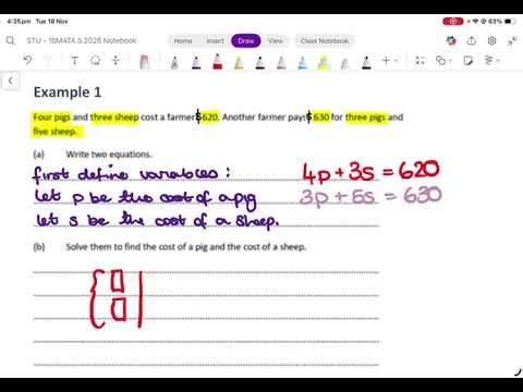 Applications of simultaneous equations 1
