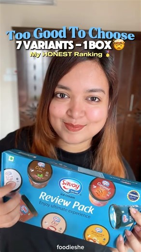 Tanha - Food, Travel and Lifestyle Content Creator on Instagram: "Honestly, I didn’t expect an ice cream box to make me think this much 🍨😭 This is the Savoy Review Pack, and it lets you taste all 7 Savoy Premium Cup variants in one go 🤍✨ Each flavour comes with its own mood, texture, and craving, and ranking them was way harder than I imagined 😩🍦 It’s a ready-to-eat premium dessert box, priced at ৳555, made for indulgent dessert moments and those “just for me” treats 💅🍨 Available exclusiv