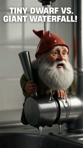 Tiny Dwarf vs GIANT Waterfall! 😱 #fantasy #tinyworld #adventure #miniature #cinematic