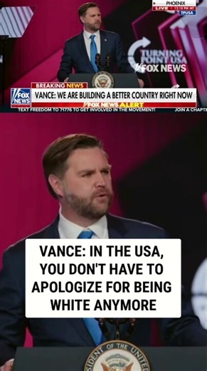 Vance: In the USA, you don't have to apologize for being WHITE anymore
