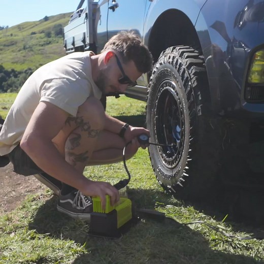 Your ultimate companion for conquering the great outdoors with unmatched efficiency and power 👌 ✅ High-output performance ✅ 8m compressor hose with easy connect fitting ✅ Premium heavy duty carry bag ✅ Versatile air fittings ✅ Hard mounting legs ✅ Choice of gauge - digital or analogue Shop online now with pay later options available. | Outback Equipment