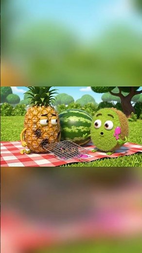 Explosive Fruit BBQ Fails! Pineapple, Watermelon & Kiwi's Hilarious Picnic Disaster Funny Animation