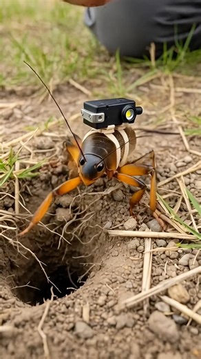 Mole Cricket POV: Tiny Camera Inside an Underground Insect Tunnel 🦗
