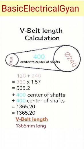 V-Belt Size Calculation #basicelectricalgyan