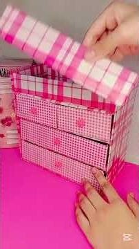 Easy Diy Desk Organizer With Cardboard💖#tutorial#diy#trending#craft#reuseidea#short#viralshort#art