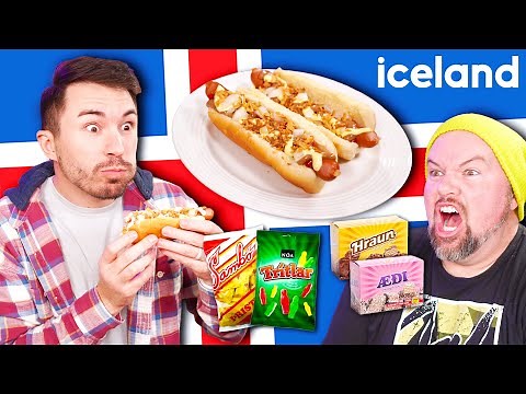 Men Try Weird Icelandic Food & Sweets for the First Time!