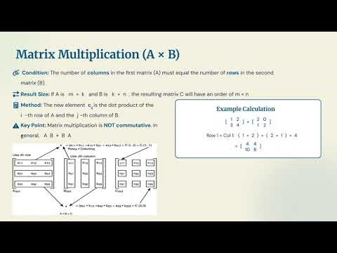 Matrix Definition, Types of Matrices, and different Operations