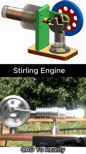Stirling Engine: CAD Model vs. Reality | Amazing Mechanical Engineering Project!