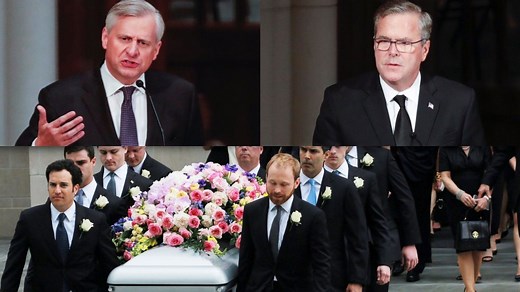 Barbara Bush funeral: Former first lady laid to rest with emotional speeches from Jeb Bush, Jon Meacham