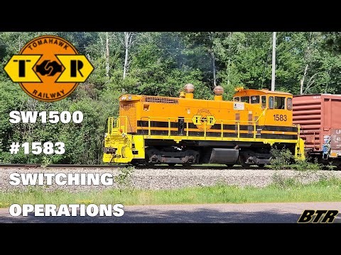 Tomahawk Railway SW1500 1583 Switching Operations! - Jersey City, WI