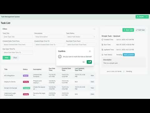 Simple Task Management System - Angular, Net Core