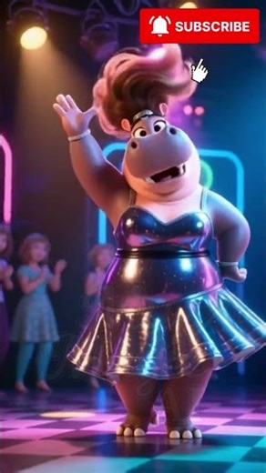 Glamorous Hippo Dance 💄🦛✨ | Funny Pixar Style Animation#trendingaishorts #mymagicai #cute