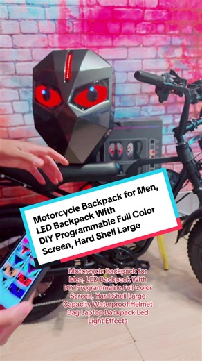 Motorcycle Backpack for Men, LED Backpack With DIY Programmable Full Color Screen, Hard Shell Large Capacity Waterproof Helmet Bag Laptop Backpack Led Light Effects #backpackled #backpackmotorcycle #bikeaccessories