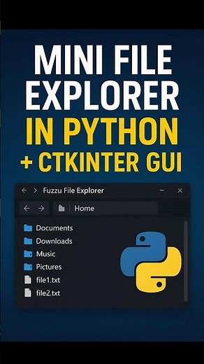 🚀 Python + CTkinter File Explorer GUI | Mini File Manager Clone 💻 #FuzzuTech #Python #CTkinter