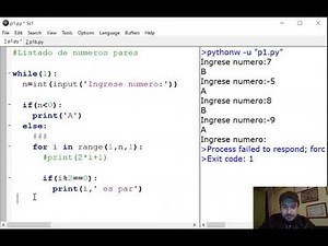 Python Mostrar listado de numeros pares o impares