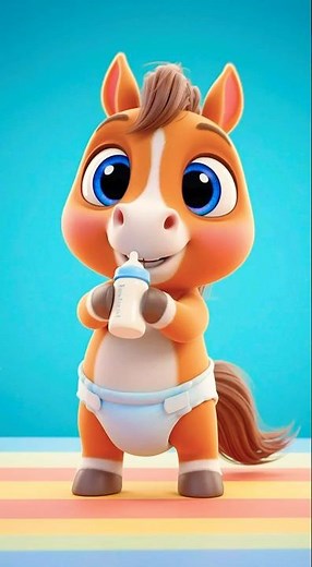 Cute Pony Sipping Milk 🐴🍼 #Adorable #KidsFun