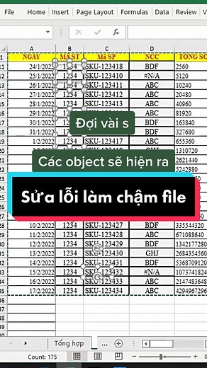Sửa lỗi làm chậm file Excel: Khắc phục file excel chạy chậm, nặng