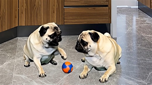 Daisy and Paisley having a ball. | Maisy the Crazy Pug, Daisy and Paisley