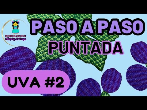 PUNTADA PARA BORDAR UVAS #2 🍇 TUTORIAL|PASO A PASO #tutorial #pasoapaso #pap #bordado