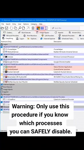 Optimizing Windows Startup Processes with Sysinternals Autoruns