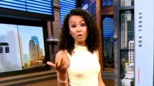 Malika Andrews told NBA Today outfit is 'beautiful' as fans swoon over host