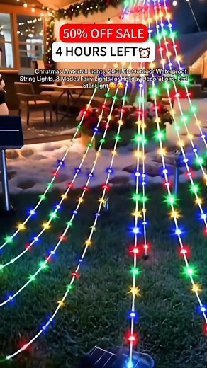 "Starlight Waterfall Tree Light"—ready to use right out of the box, create your Christmas tree in a minute! ✅ Simply place it on top, and the lights cascade down like a waterfall—no winding required. 🎮 One-button remote control allows you to switch between 8 lighting modes, instantly creating the perfect ambiance. 💝 Say goodbye to frantic setups and easily achieve a showroom-quality tree that the whole family will love! 🚨Limited edition for the year, get yours while supplies last! | Vortexray