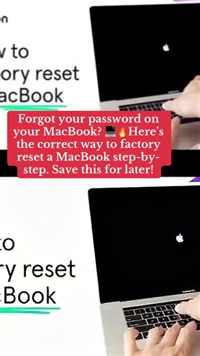 Forgot your password on your MacBook? 💻🔥Here’s the correct way to factory reset a MacBook step-by-step. Save this for later! #macbookreset #appletips #techtok #macbooktutorial #fyp