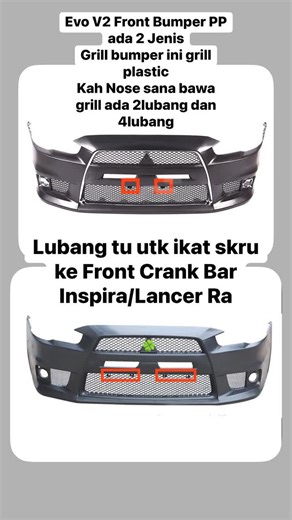 Perbezaan Bumper Depan Evo10 V2 dan Lancer