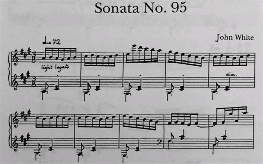 【约翰•怀特】第九十五钢琴奏鸣曲 (John White - Sonata No. 95 for Piano) (1977)