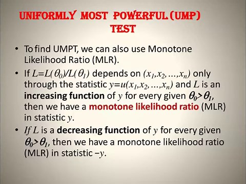 #MOST POWERFUL TEST(MP) & UNIFORMELY MOST POWWERFUL TEST(UMP)…: