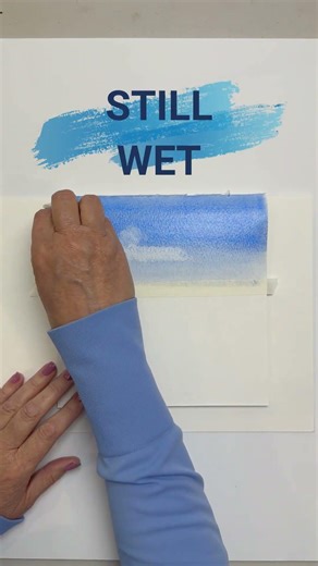 How to Paint Soft Watercolor Clouds #youtubeshorts #watercolor #watercolortutorials