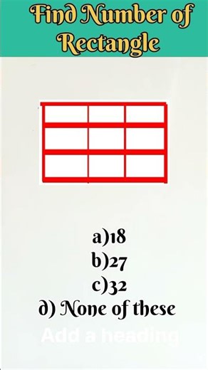 Find The Number of Rectangle । Figures Counting। Figure Tricks