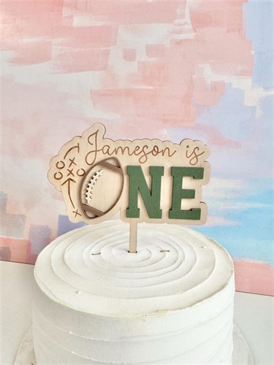 Personalized Football Cake Topper: First Birthday, Sports Party Decor - Etsy