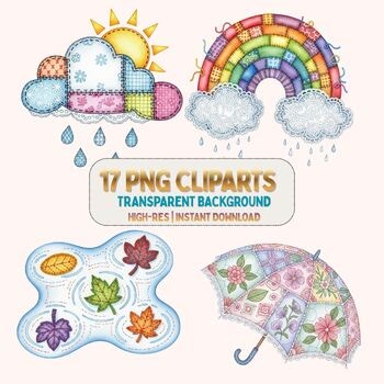 Spring Rain Showers Clipart – 17 Transparent PNG