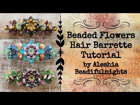 Beaded Flowers Hair Barrette Tutorial