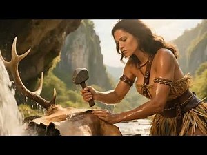 Pre Historic Cave Woman Doing Daily Activity #veo3 #history #prehistoric